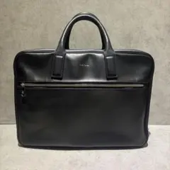 【美品/2室式】ポールスミス レザー ビジネスバッグ ブリーフケース ブラック