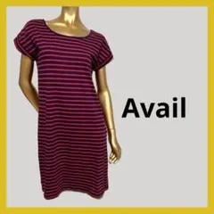 【3157】Avail ボーダー ロングワンピース Lのサムネイル