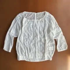 ビューティアンドユースユナイテッドアローズ　ホワイト 五分袖 レースブラウス