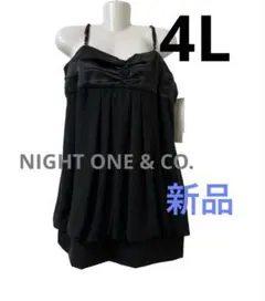 NIGHT ONE & CO. ノースリーブ チュニック ブラック 3XLサイズ