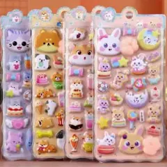 肉球シール もちもち ぷにぷに いぬ うさぎ ねこ はむ 4枚セット