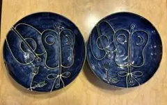 令和8年　大相撲　初場所　枡席土産　藍色　皿2枚