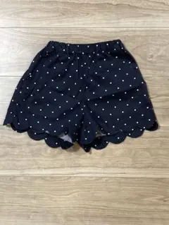 【未使用品】BRANSHES ネイビー水玉スカラップハーフパンツ130センチ