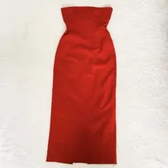 ZARA ザラ　レッド ベアトップ ロングドレスのサムネイル
