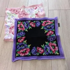 フェイラー　花柄刺繍模様のタオルハンカチ 2点セット