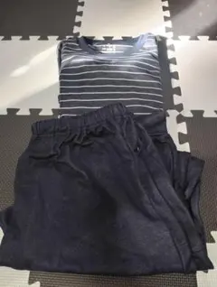 ネイビー ストライプ柄 ルームウェア パジャマ 4L