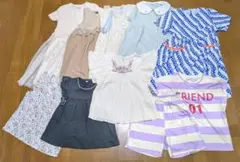 子供服120〜130cm 女の子 夏服まとめ売り9点 ワンピ トップス