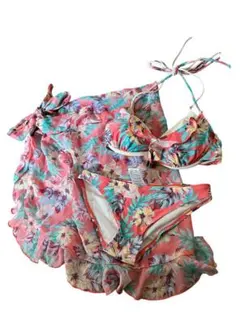 ピンクフラワー柄セパレート水着Mサイズ