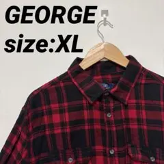 ポ*タ様 【US古着】ジョージ ネルシャツチェックシャツ長袖シャツ XL