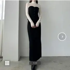 Louere /ブラックベアビスチェ+サイドスリットIラインスカートのサムネイル
