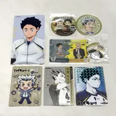 ハイキュー!! 赤葦京治　木兎光太郎　ステッカー 缶バッジ カードセット