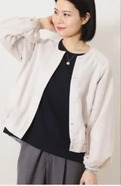 BEAMS HEART シアー重ね ブルゾン ナチュラル色　Mのサムネイル