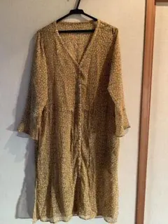 花柄七分袖ワンピース