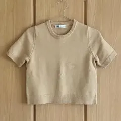 ZARA ベージュ 半袖ニットセーター M