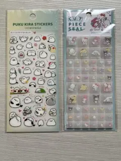 シマエナガPuku Kira Stickers & サンリオ　カットピースシール
