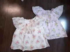 petit main フラワープリント Tシャツ 2枚セット