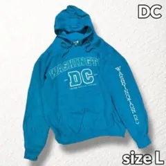 【DC】パーカー ワシントンDC 立体ロゴ刺繍 ターコイズブルー メンズ L相当のサムネイル