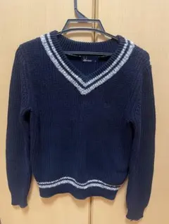 FRED PERRY ネイビー Vネックセーター