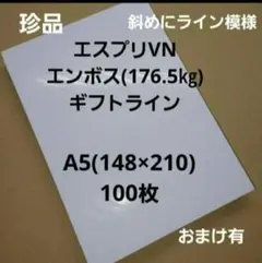エスプリVNエンボス(176.5㎏)ギフトライン、A5、100枚、早い者勝ち