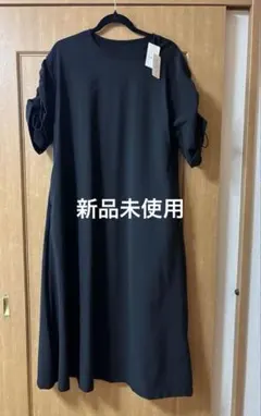 coen♡新品未使用 【C.mt】袖ドロストワンピース♡Ｌ♡ブラック