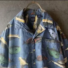 【超希少】OLD GAP ギャップ 柄シャツ アロハシャツ 魚 大人気