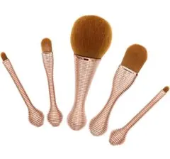 メイクブラシ 5本セット コンパクト ポーチ付き