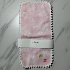 CÉLINE 桜柄 ポケットチーフ ピンク