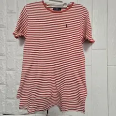 ポロラルフローレン 半袖Tシャツ 赤白ストライプ