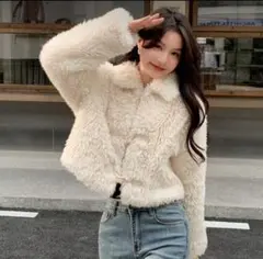 値下げ中 アイボリー ファーショートジャケット