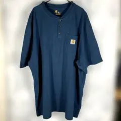 Carhartt 青 ボタン付き Tシャツ