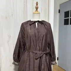 正絹の小紋からリメイクAラインキャップスリーブワンピース