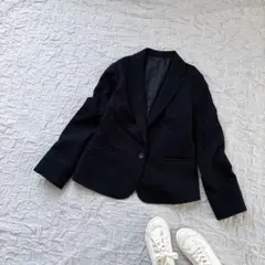 レディース　テーラードジャケット　黒　M ブラック