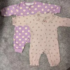 BREEZE 花柄ロンパース 、チェリー柄ロンパース　2枚セット　70センチ