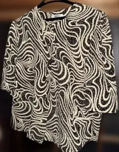 SAKIZO JAPAN 抽象波模様 五分袖レディース