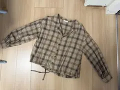 earth チェック柄 五分袖シャツ