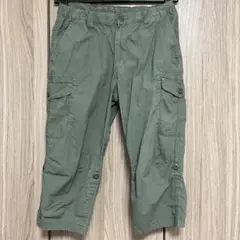 オールドユニクロ メンズカーゴパンツ オリーブグリーン SサイズW68-76短丈
