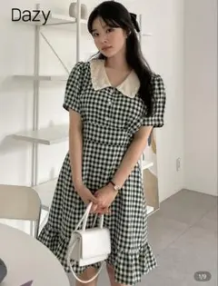 【値下げしました】SHEIN Dazy ワンピース チェック グリーン
