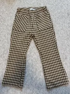 ZARAキッズ　チェック柄フレアパンツ