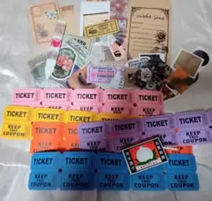 ジャンクジャーナル素材/海外ロールチケット25枚 おまけ付き　匿名配送