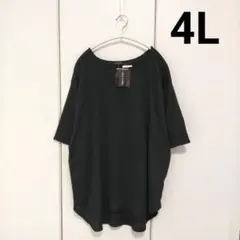 新品　レディース 半袖　Tシャツ【4L】黒　大きいサイズ　しまむら