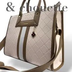 【美品】アンドシュエット　2way ショルダーバッグ　ハンド　レザー　チャーム