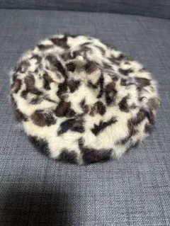 レオパード柄 アンゴラファーベレー帽年末セール開催中‼️