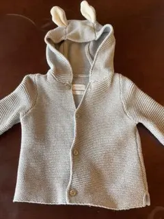 GAPベビー×ピーターラビット　ウサギ耳付きグレーカーディガン 6-12ヶ月70