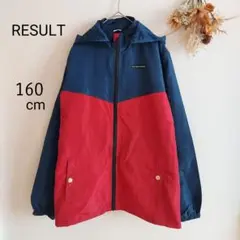 160 ナイロンパーカー ナイロンジャケット 赤 紺フード付き ⑥