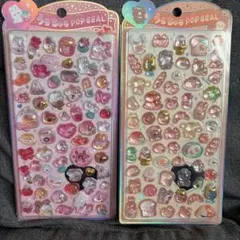 正規品　うるちゅるポップシール ボンボンドロップ 2枚　うさぎ　くま　パン