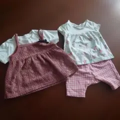 ベビー服 4点セット GUパンツとTシャツ 80