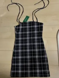 【新品タグ付き】SHEIN EZwear チェック柄 キャミミニワンピース M