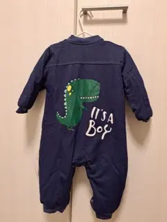 恐竜デザインロンパース ネイビー 80サイズ