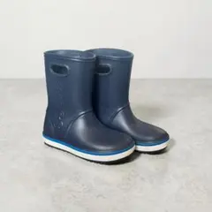 【美品】クロックス レインブーツ ジュニア 21cm ネイビー 長靴