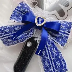 ペンライトリボン キンブレリボン 青 ブルー ①デザイン A2